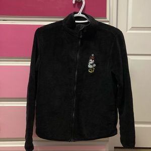 ❤️Disney Minnie black fleece zip up top